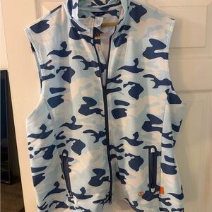Blue and White Camouflage Vest STITCH golf